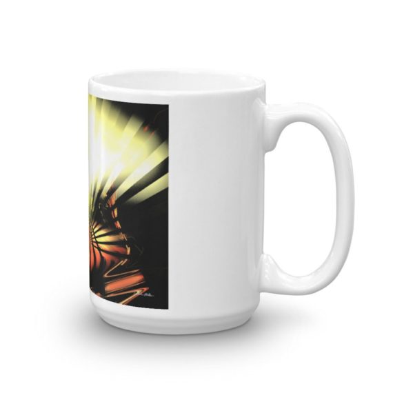 Fractal Art Mug - "Sun Burst" - 15oz - Side View
