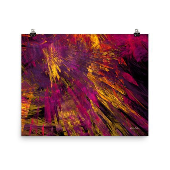 "Abstract 2" Digital Fractal Poster Print - 16x20inch