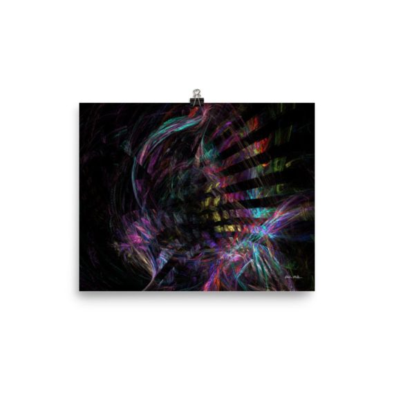 "Feathers 2" Digital Fractal Poster Print - 8x10inch