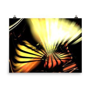 "Sun Burst" Digital Fractal Poster Print - 18x24inch