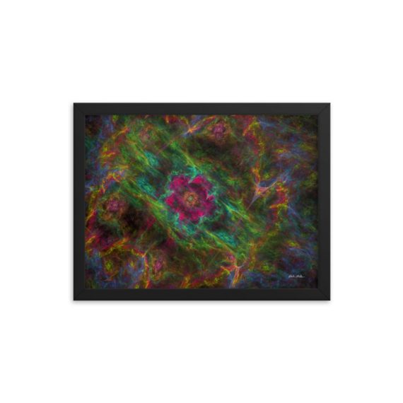 Abstract Fractal Art Framed Poster 12x16inch - Ether