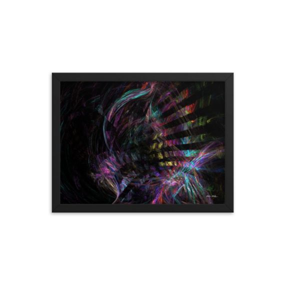 Abstract Fractal Art Framed Poster 12x16inch - Feathers 2