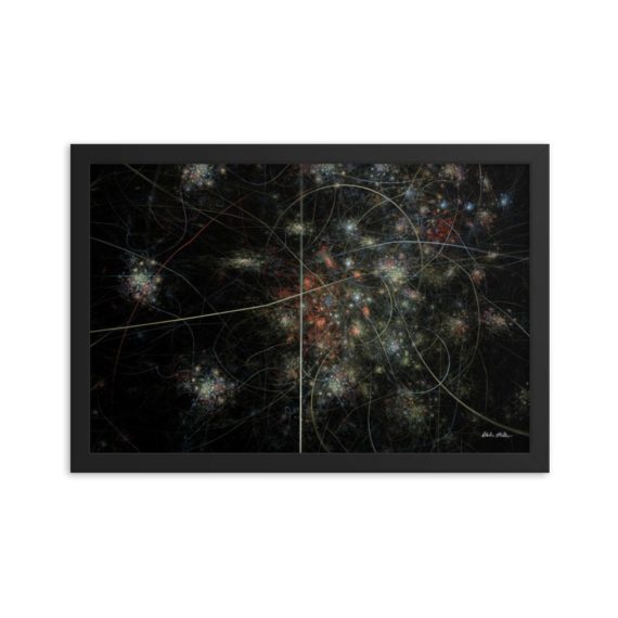 Abstract Fractal Art Framed Poster 12x18inch - Saturn