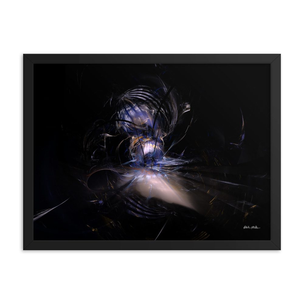 Abstract Fractal Art Framed Poster 18x24inch - Time
