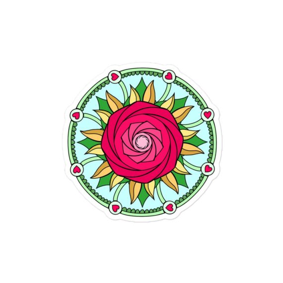 Rose Mandala #1 Vinyl Sticker