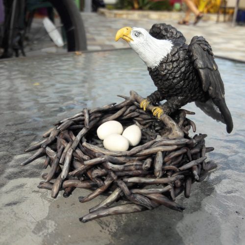 Bald Eagle on Nest Sculpture